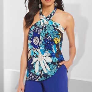 Trina Turk Ciudad Brilliant Blue Halter Top